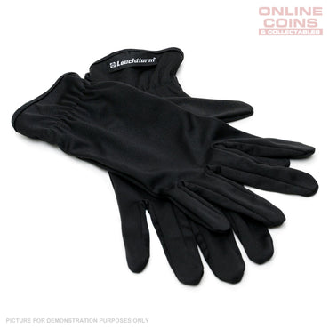 Lighthouse MEDIUM Black Microfibre Coin Handling Gloves - For Coins, Banknotes & Stamps
