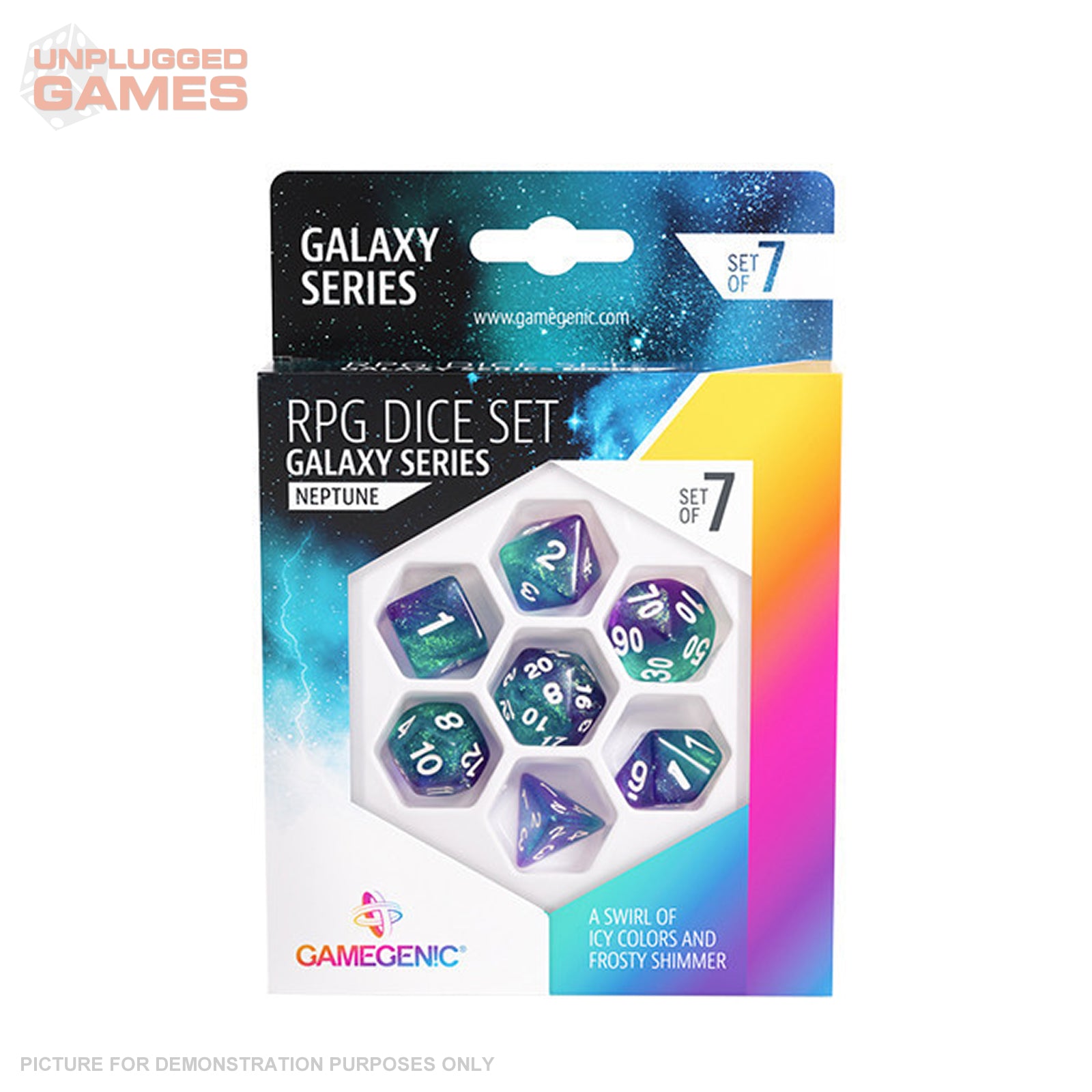 Gamegenic Galaxy Series - Neptune - RPG Dice Set (7pcs)