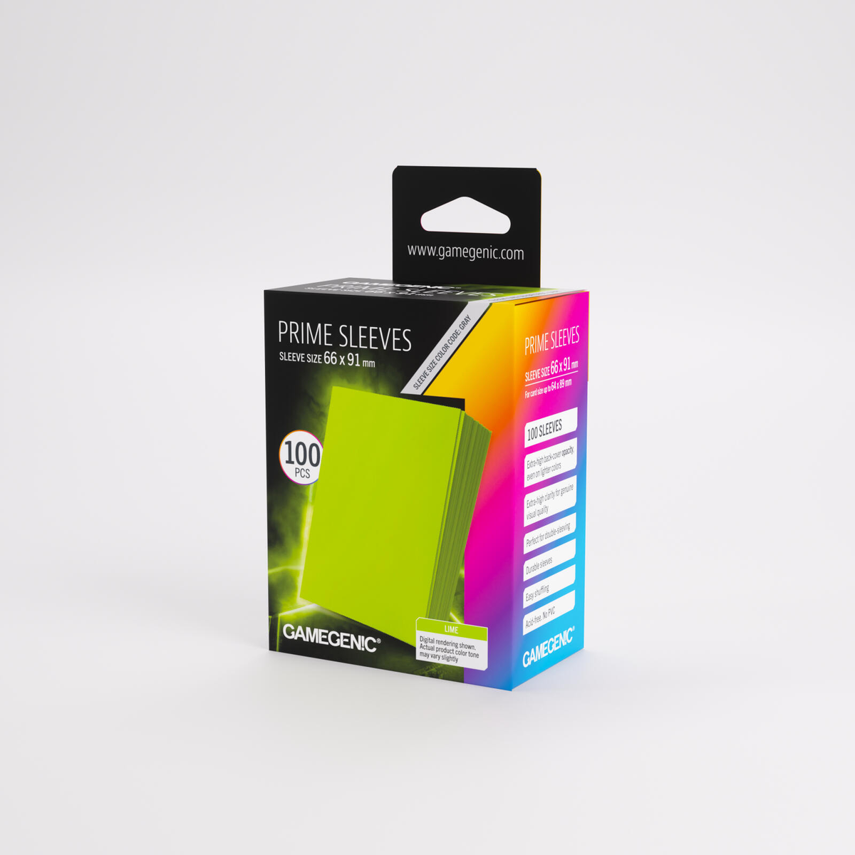Gamegenic Prime Card Sleeves - Lime (66mm x 91mm)