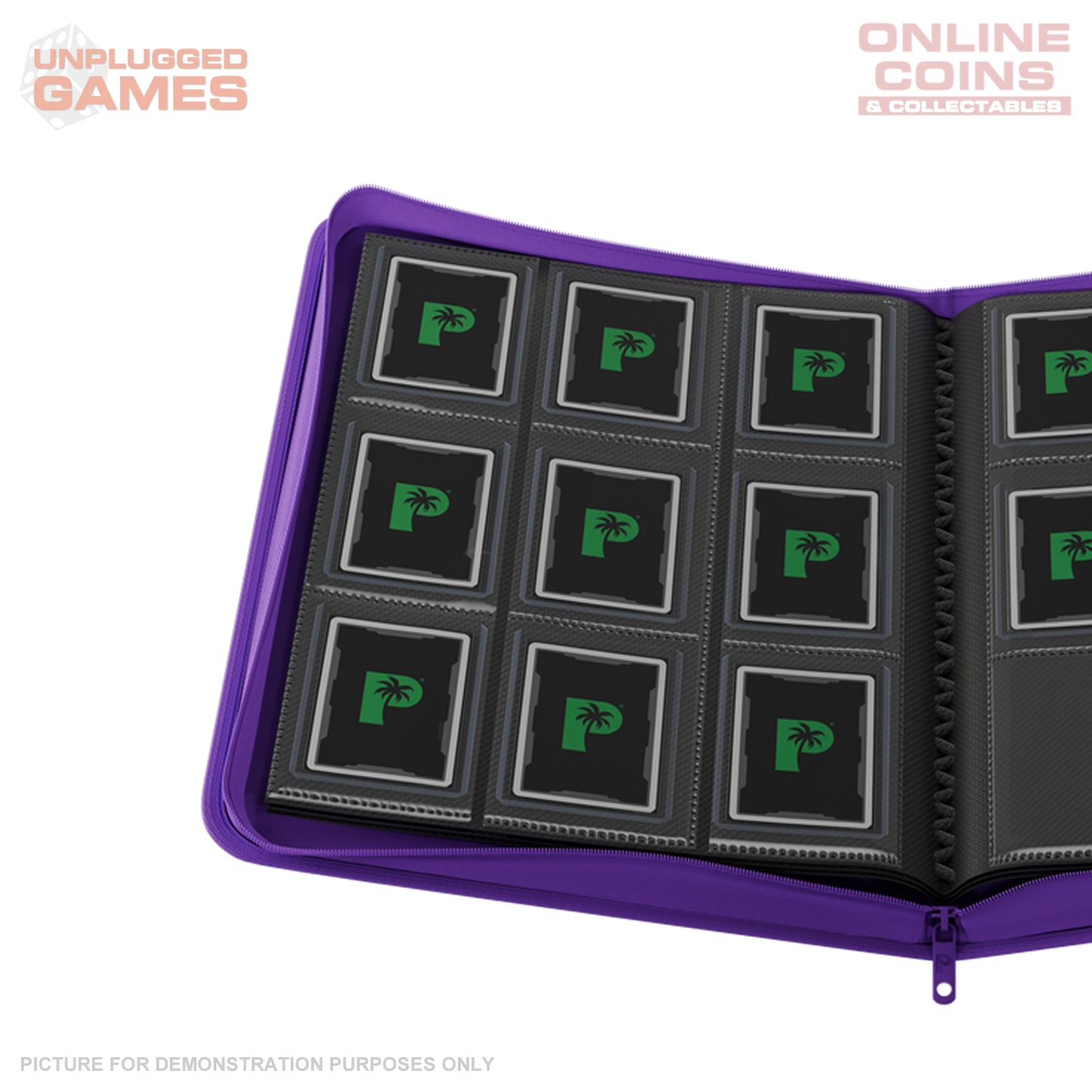 Palms Off Gaming Collector's Series Top Loader Zip Binder - 9 Pocket - PURPLE