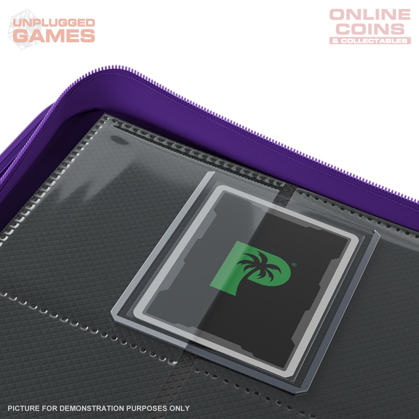 Palms Off Gaming Collector's Series Top Loader Zip Binder - 9 Pocket - PURPLE