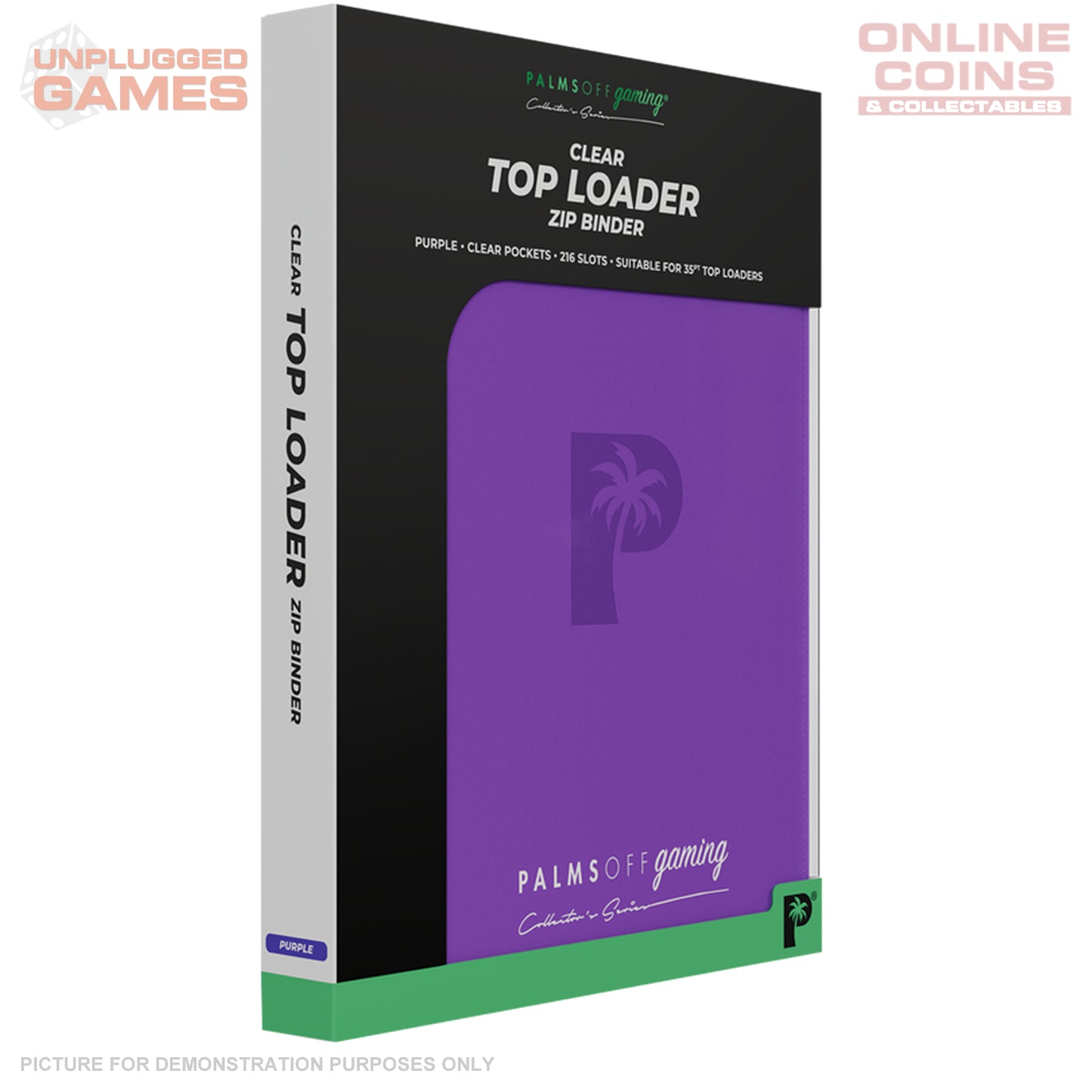 Palms Off Gaming Collector's Series Top Loader Zip Binder - 9 Pocket - PURPLE