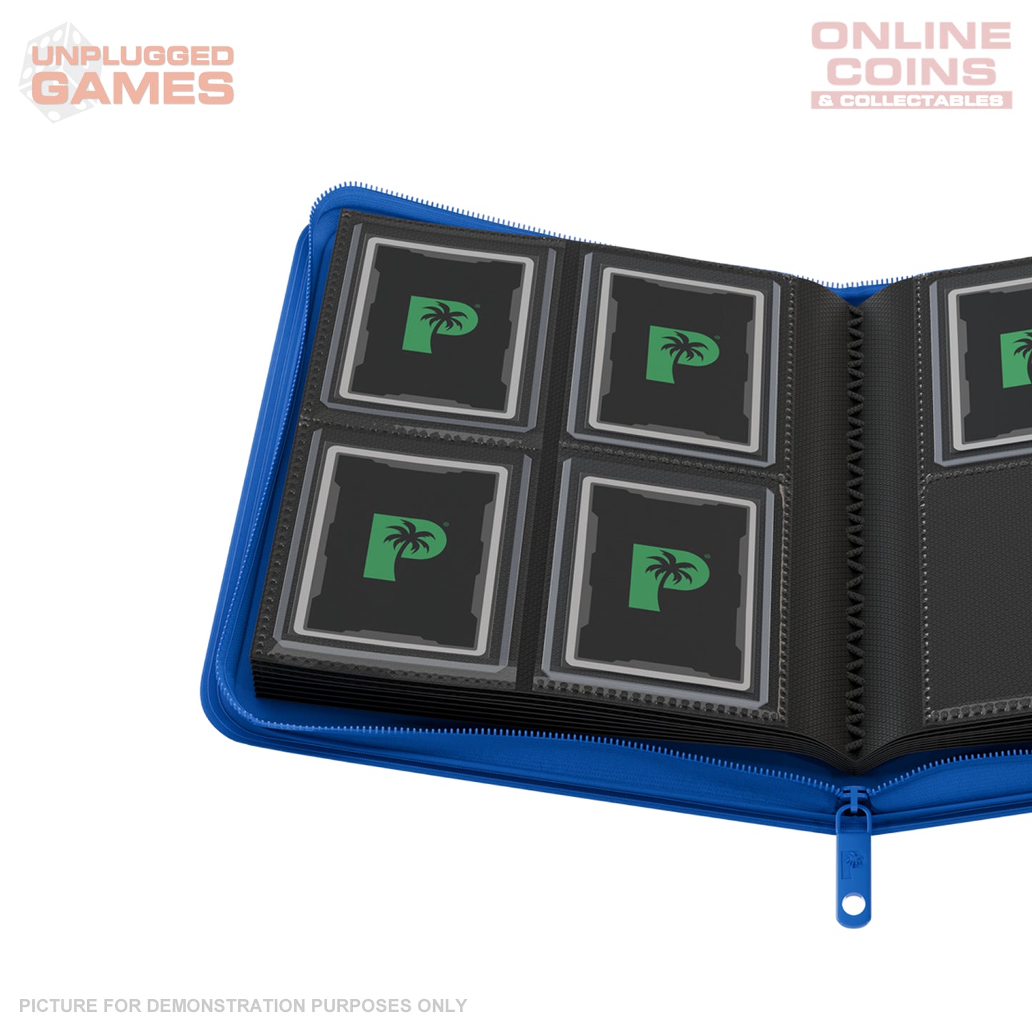 Palms Off Gaming Collector's Series Top Loader Zip Binder - 4 Pocket - BLUE