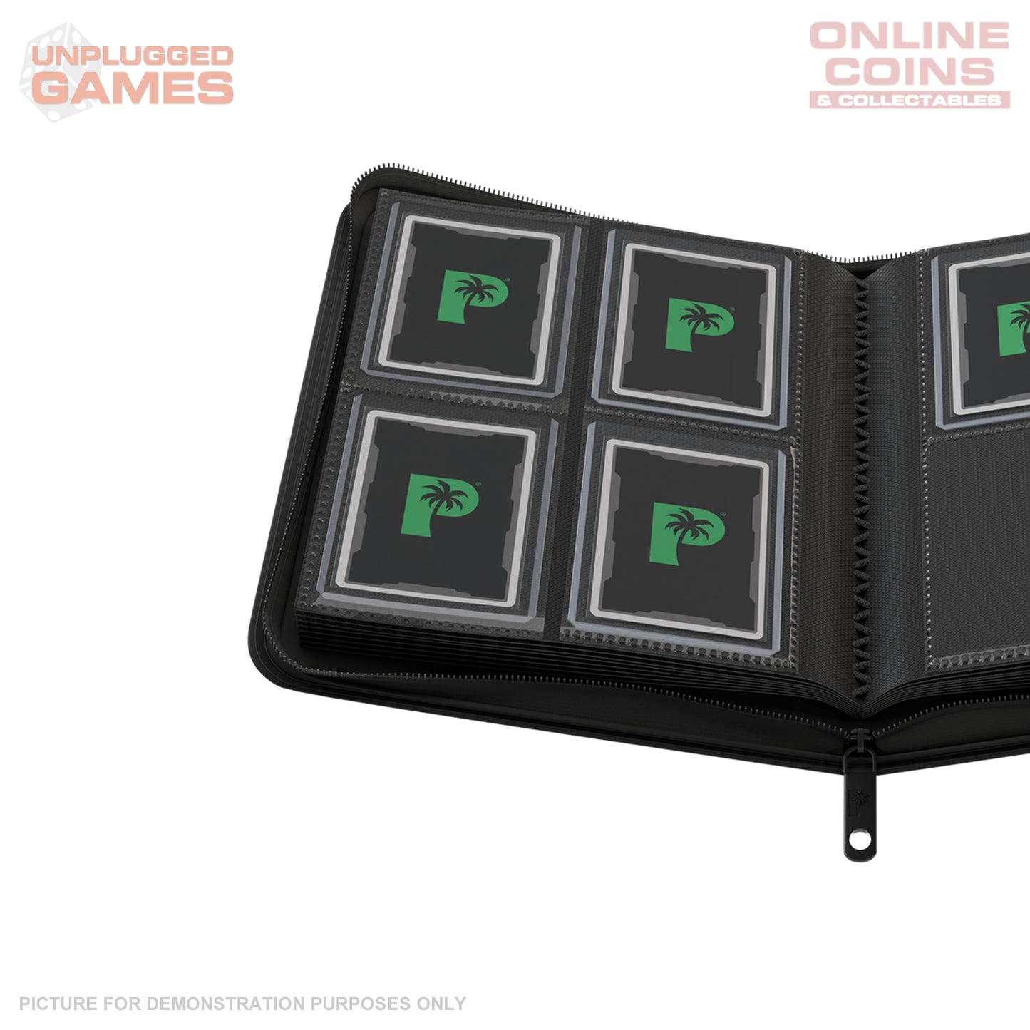 Palms Off Gaming Collector's Series Top Loader Zip Binder - 4 Pocket - BLACK