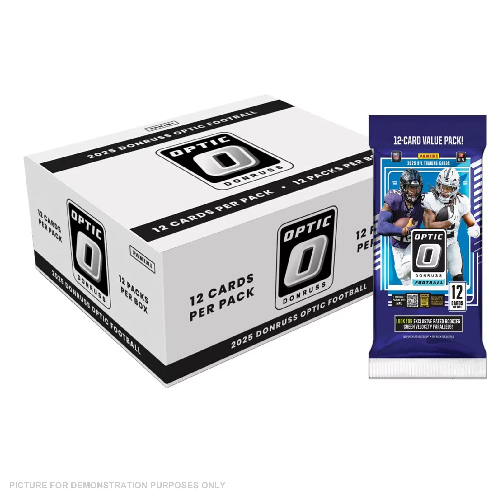 Panini Donruss Optic 2025 NFL Football Fat Pack - BOX of 12 Packs