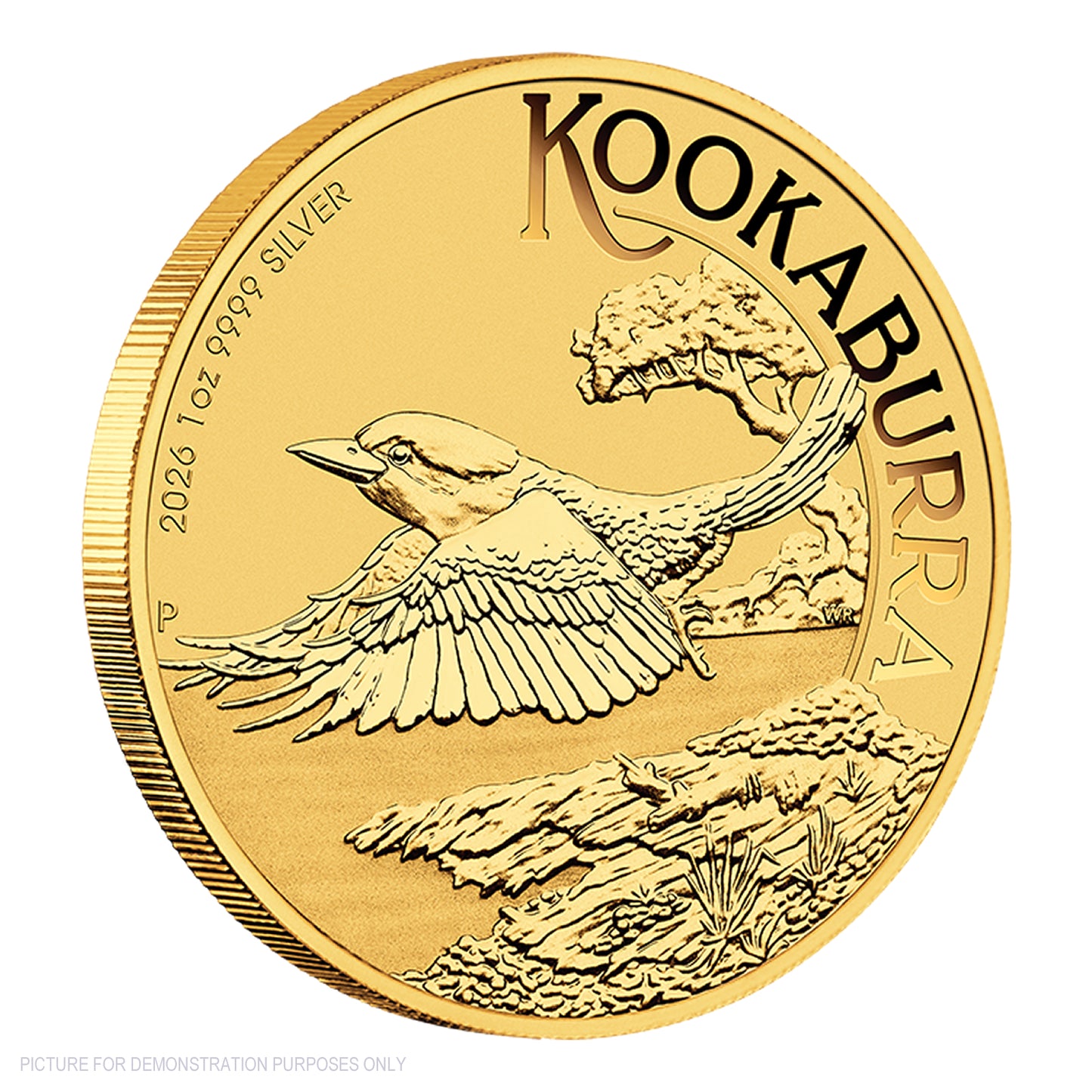 2026 Perth Mint Kookaburra 2026 1oz Silver Gold-Plated Coin in Card - Perth Stamp & Coin Show