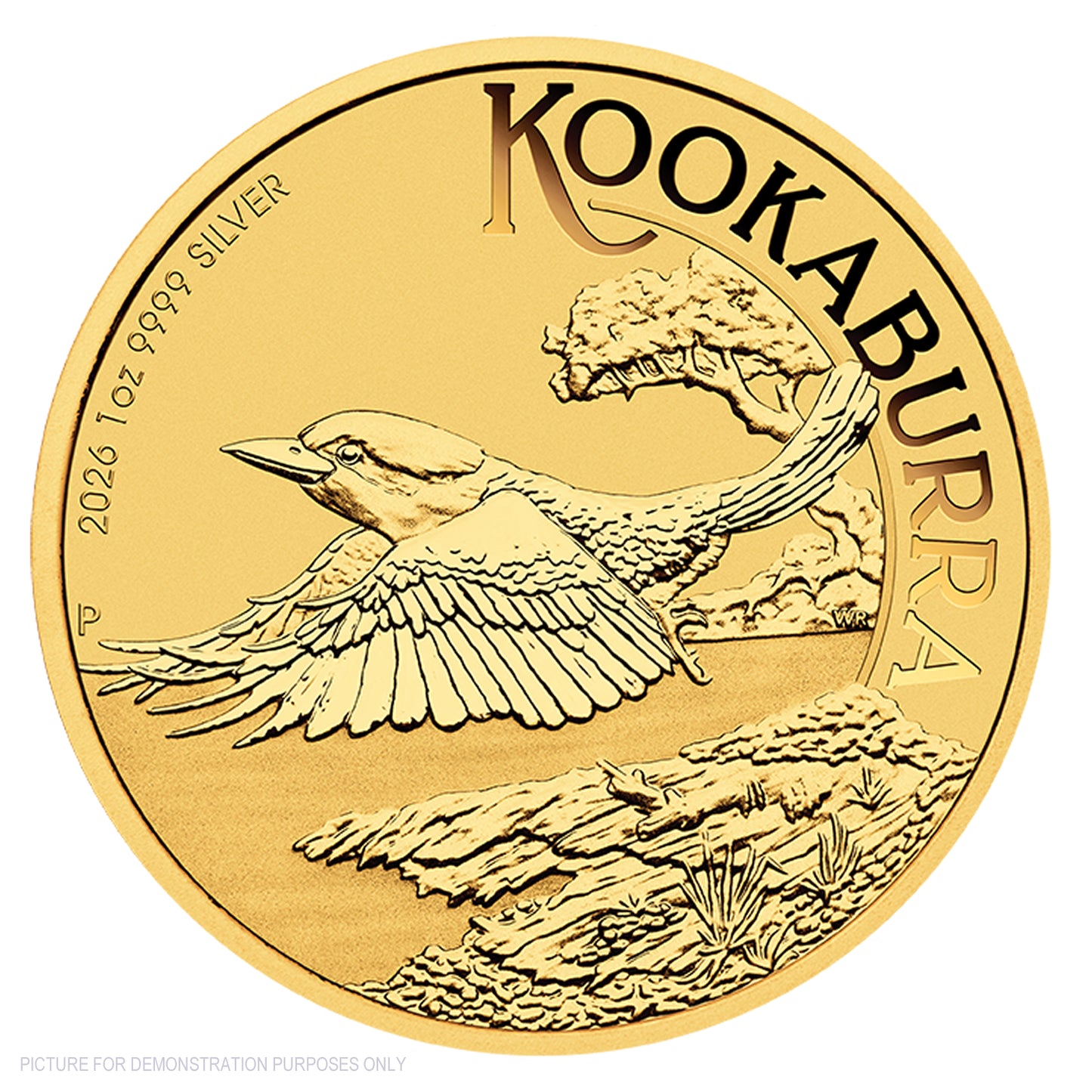 2026 Perth Mint Kookaburra 2026 1oz Silver Gold-Plated Coin in Card - Perth Stamp & Coin Show
