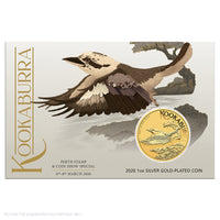 2026 Perth Mint Kookaburra 2026 1oz Silver Gold-Plated Coin in Card - Perth Stamp & Coin Show