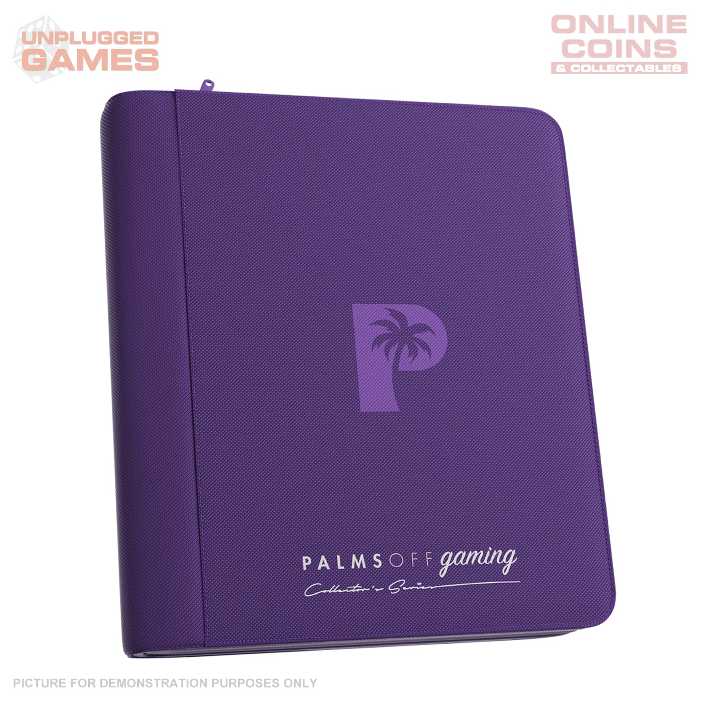 Palms Off Gaming Collector's Series Top Loader Zip Binder - 4 Pocket - PURPLE