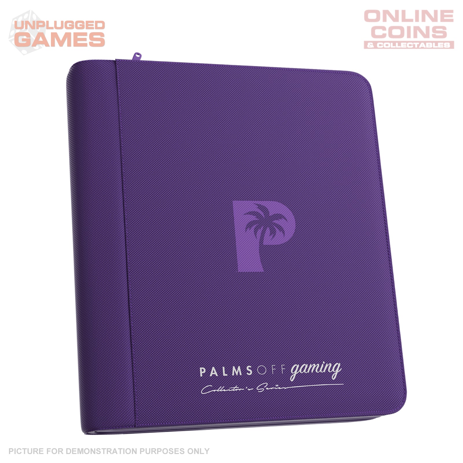 Palms Off Gaming Collector's Series Top Loader Zip Binder - 4 Pocket - PURPLE