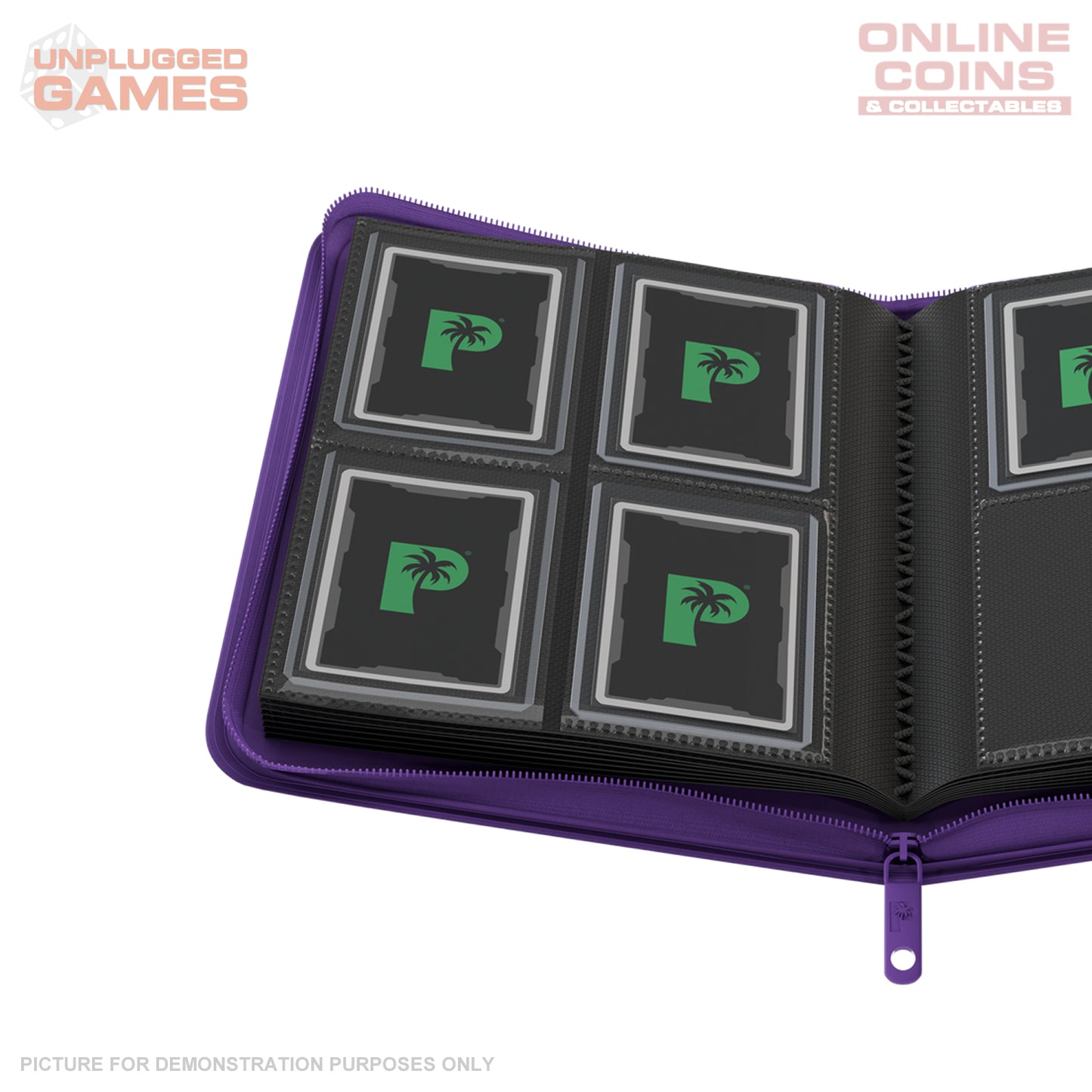 Palms Off Gaming Collector's Series Top Loader Zip Binder - 4 Pocket - PURPLE