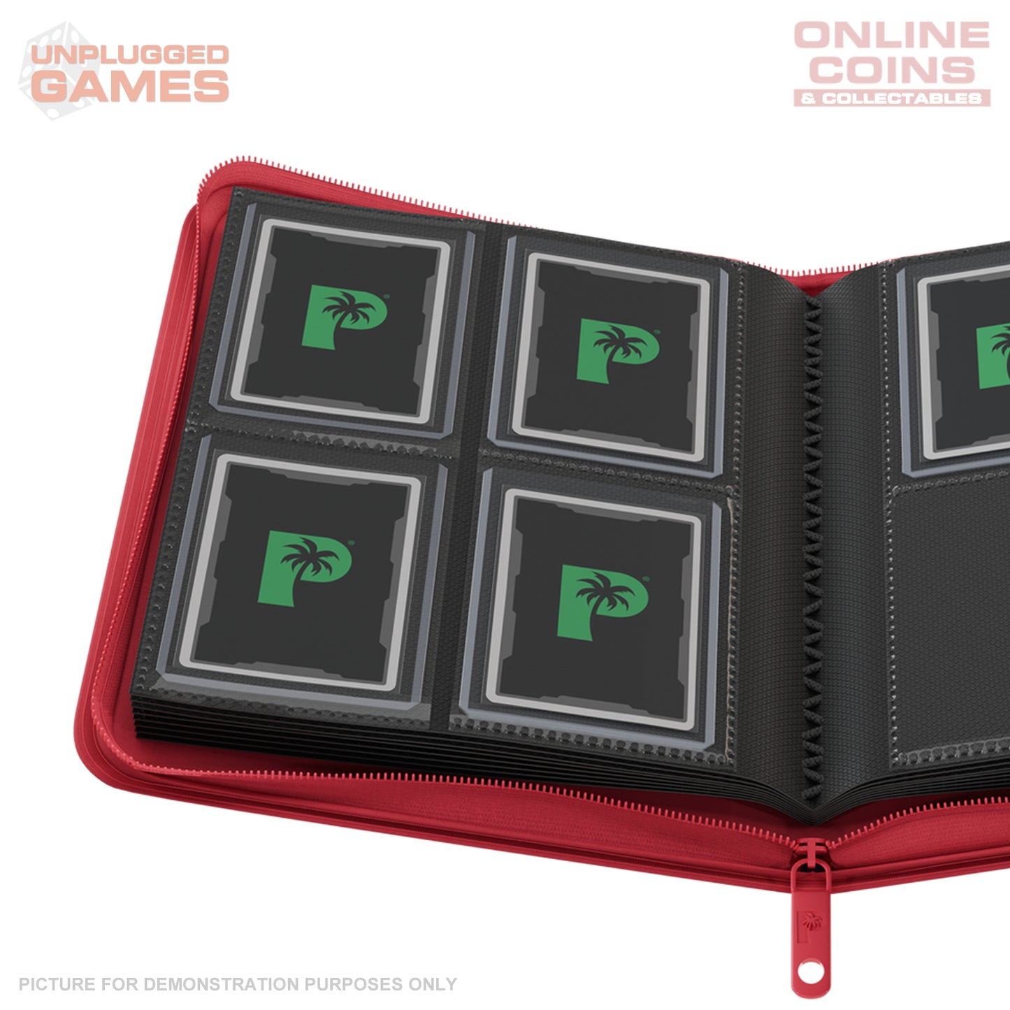 Palms Off Gaming Collector's Series Top Loader Zip Binder - 4 Pocket - RED