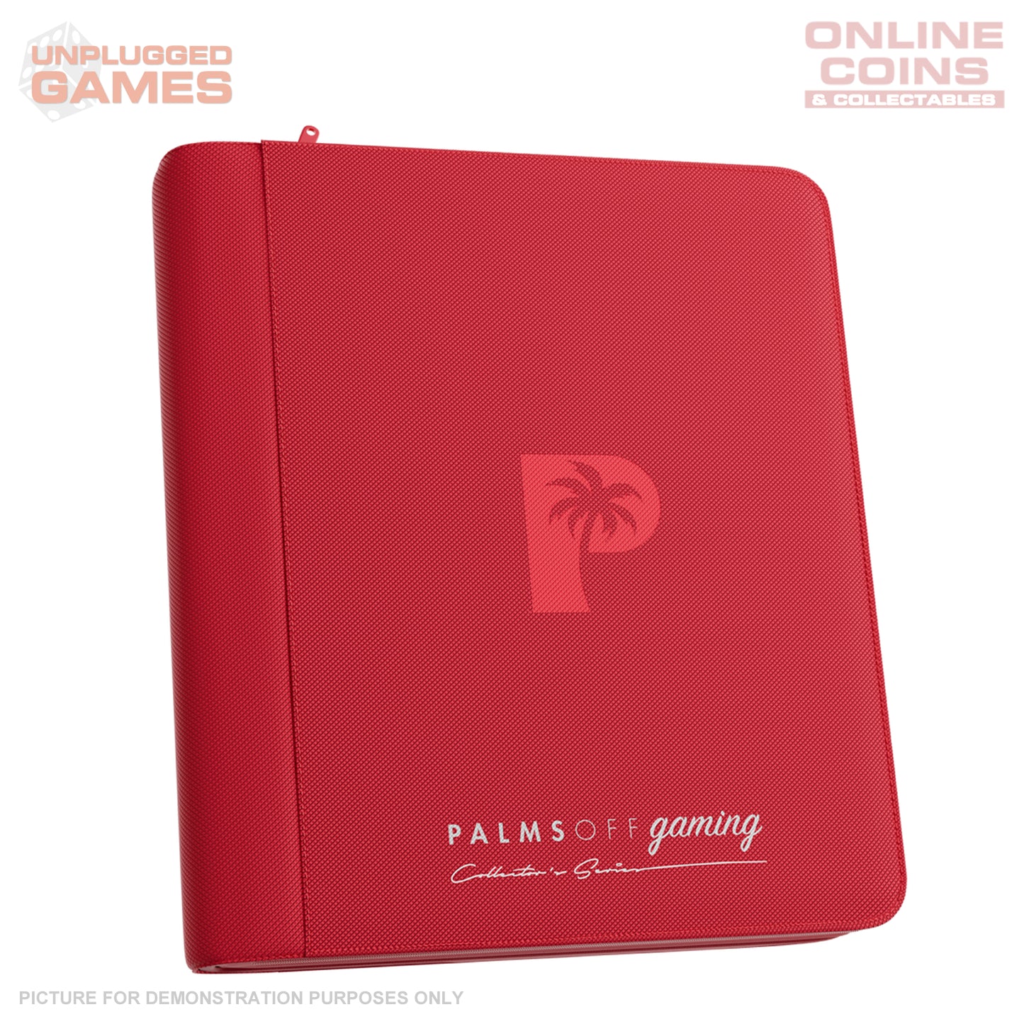 Palms Off Gaming Collector's Series Top Loader Zip Binder - 4 Pocket - RED
