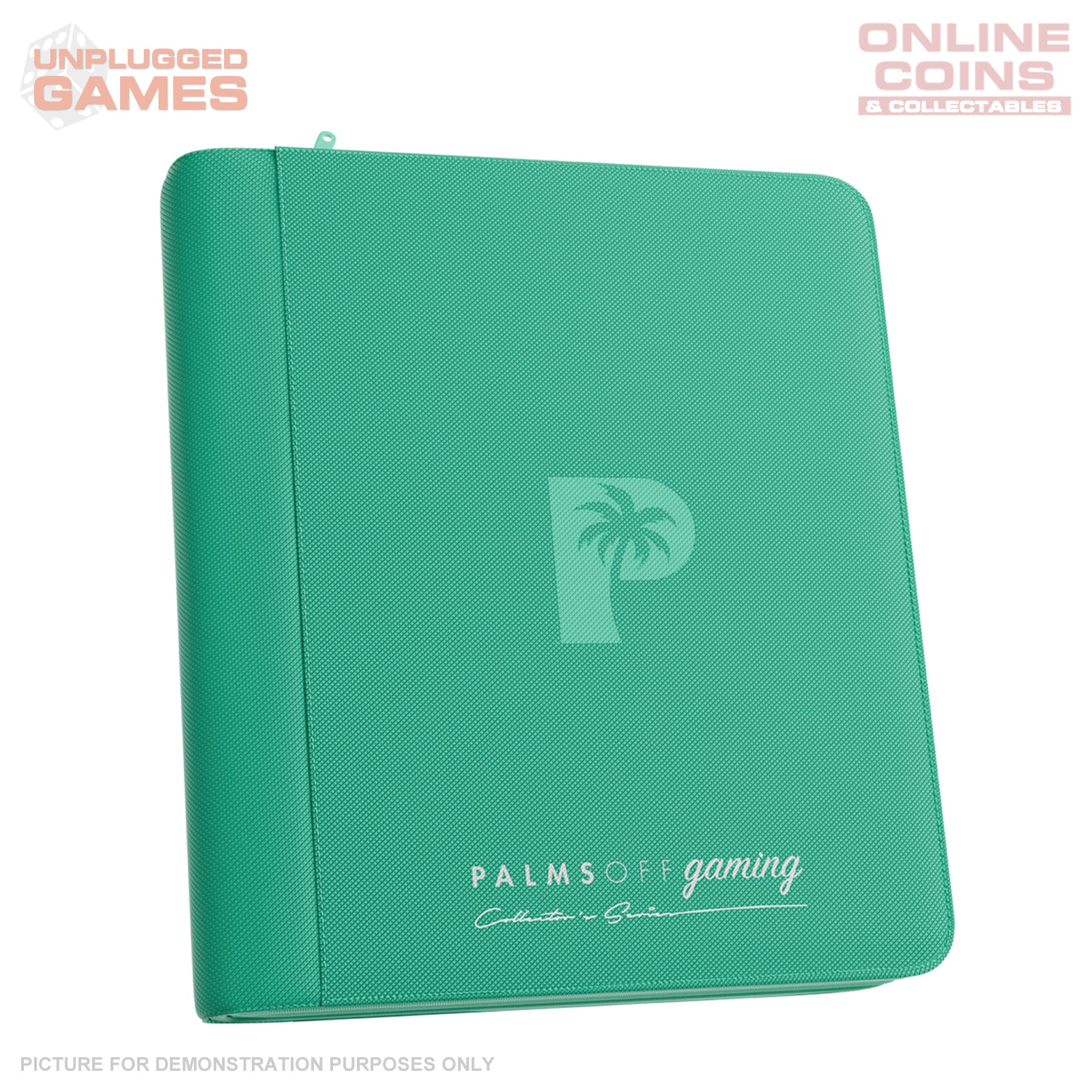 Palms Off Gaming Collector's Series Top Loader Zip Binder - 4 Pocket - TURQUOISE