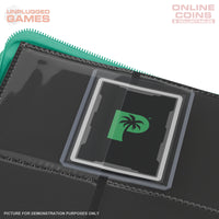 Palms Off Gaming Collector's Series Top Loader Zip Binder - 4 Pocket - TURQUOISE
