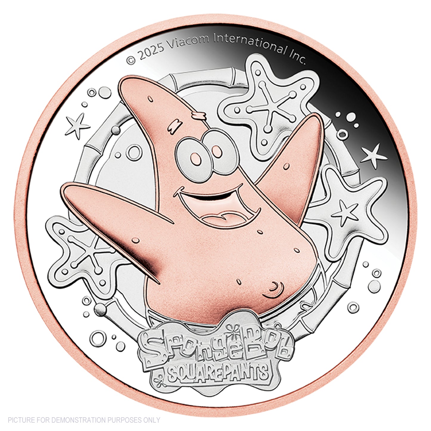 2025 Perth Mint Spongebob Squarepants - Patrick Star 2oz Silver Proof Gilded Coin