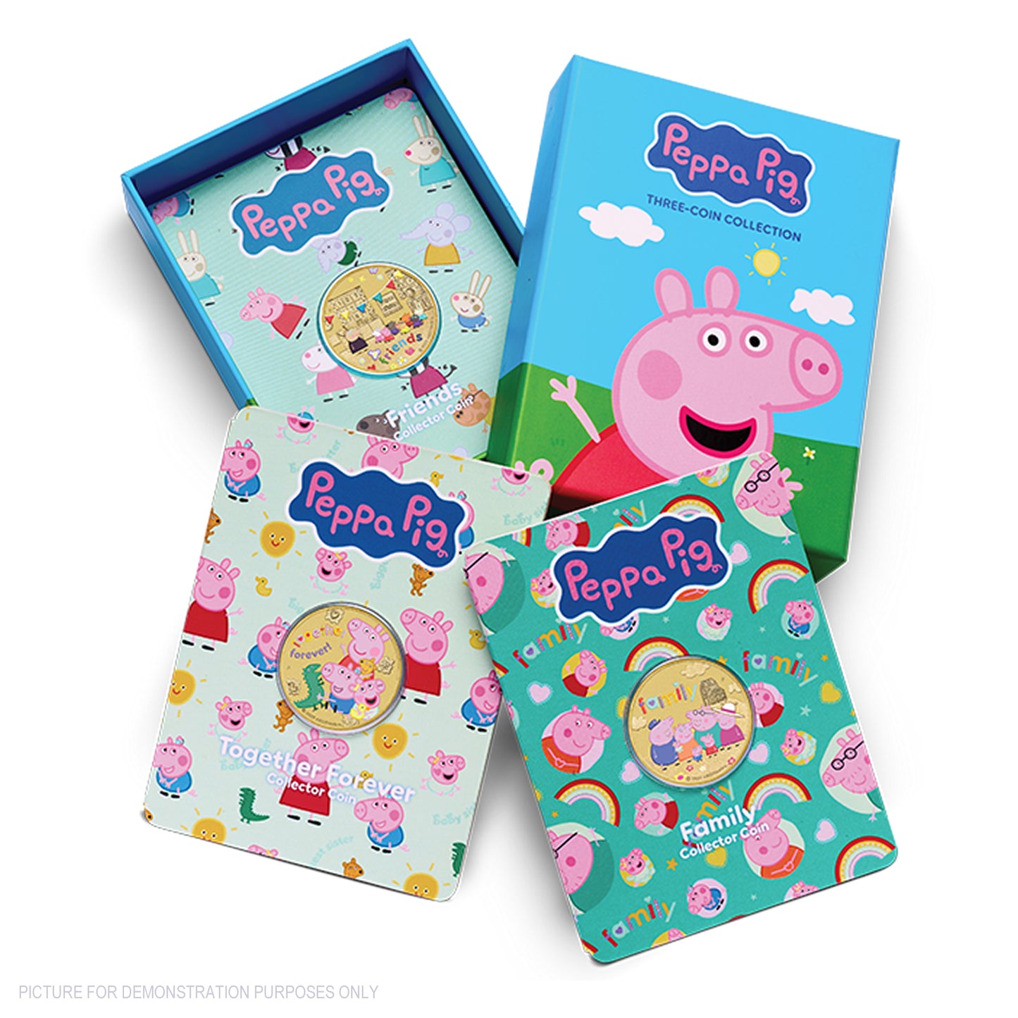 2026 Perth Mint Coloured Collector Coins in Card - Peppa Pig Friends - Three Coin Set