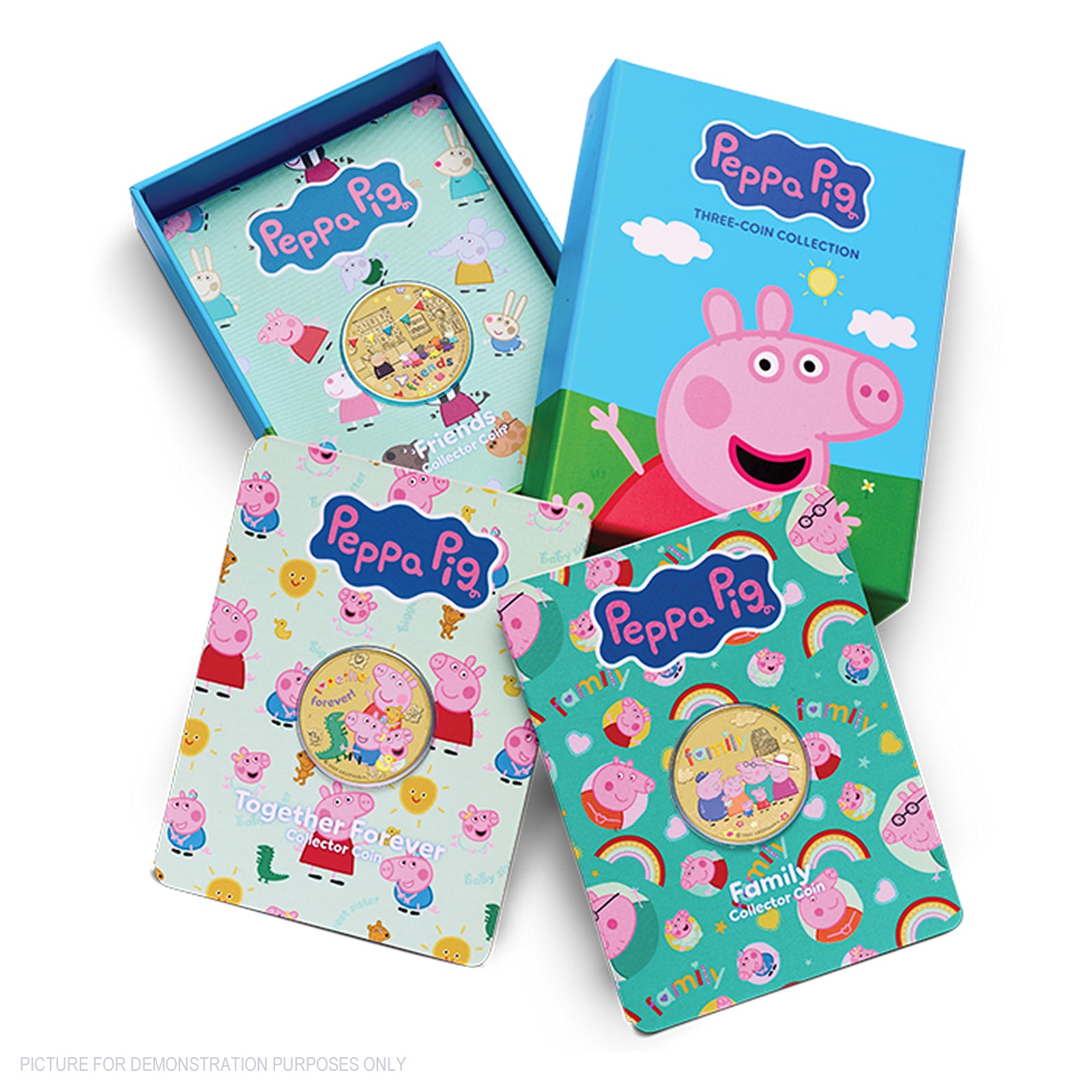 2026 Perth Mint Coloured Collector Coins in Card - Peppa Pig Friends - Three Coin Set