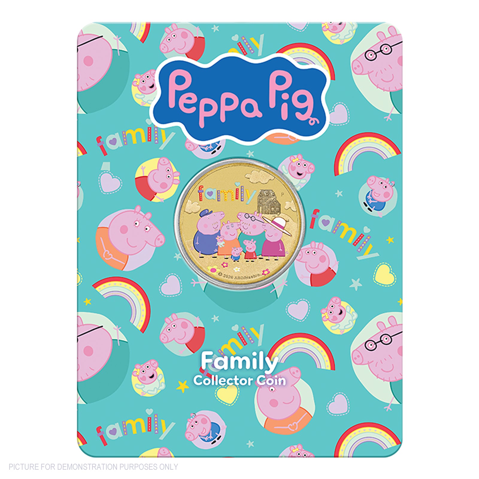 2026 Perth Mint Coloured Collector Coin in Card - Peppa Pig Family