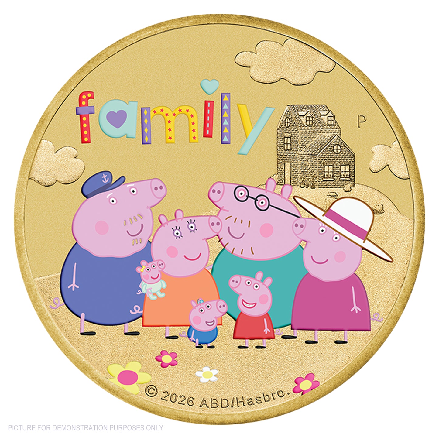 2026 Perth Mint Coloured Collector Coin in Card - Peppa Pig Family