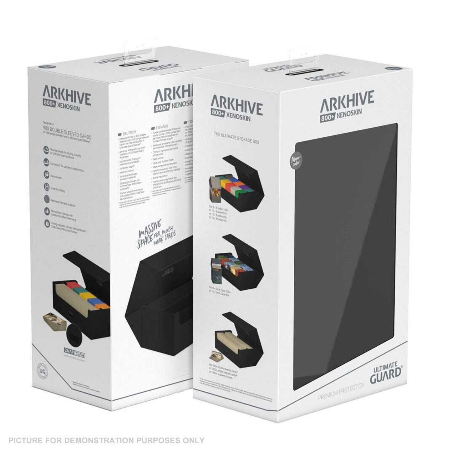 Ultimate Guard: Deck Case – XenoSkin Monocolour Arkhive Flip Case 800+ – Black