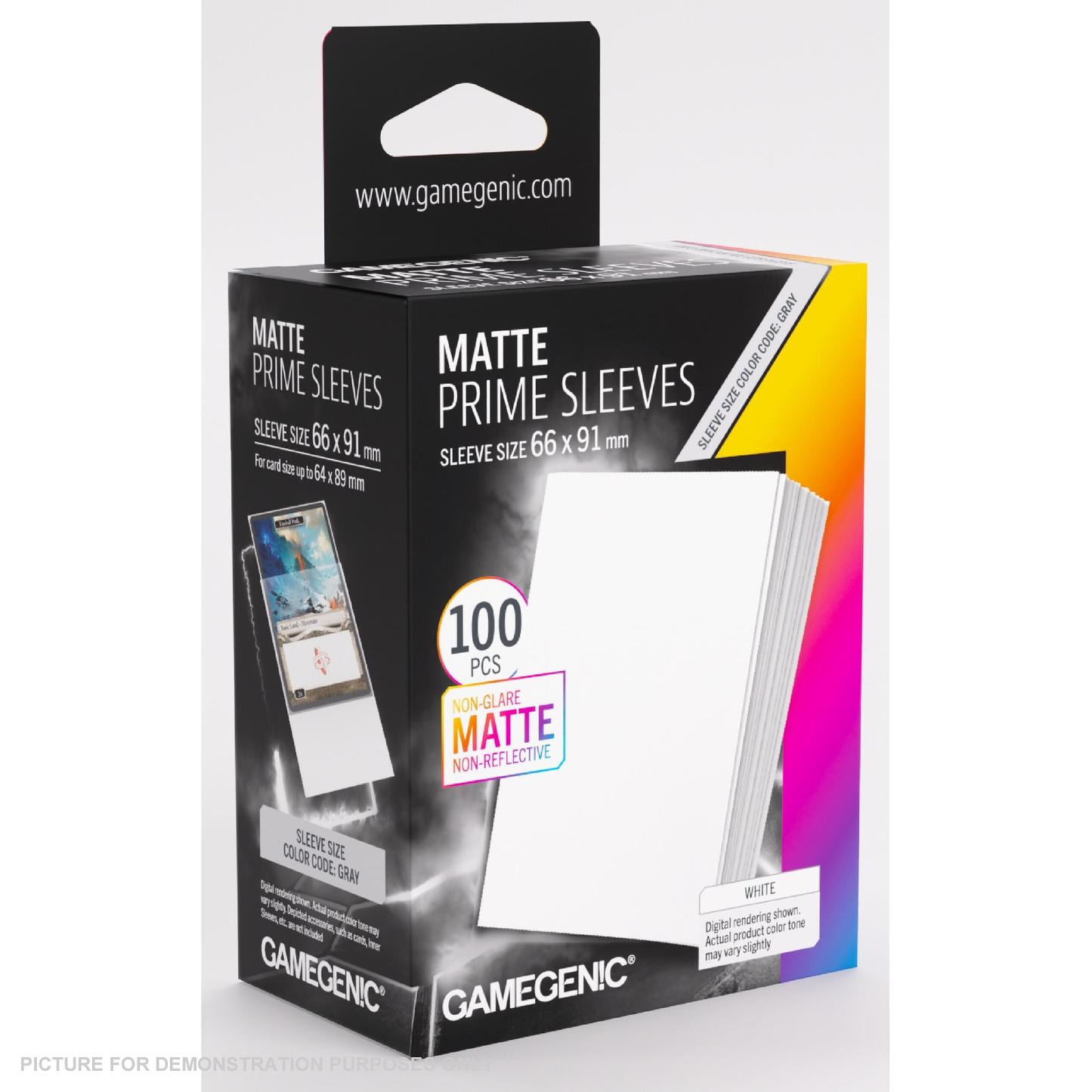 GameGenic MATTE Prime Sleeves 100 Pack - White