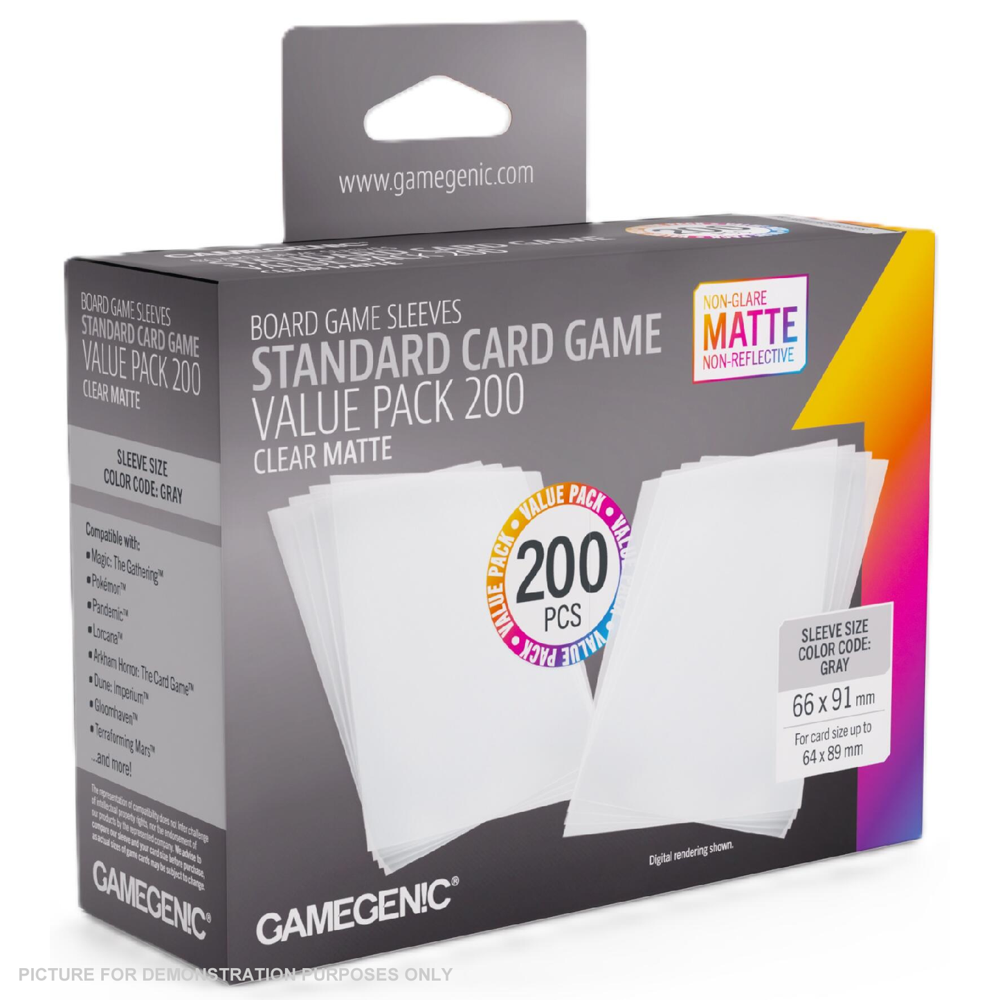 Gamegenic Matte Sleeves - Standard Card Game-Size Value Pack 200