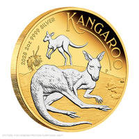 2025 Perth Mint - Australian Kangaroo Reverse Gilded - 2oz Silver Proof Coin