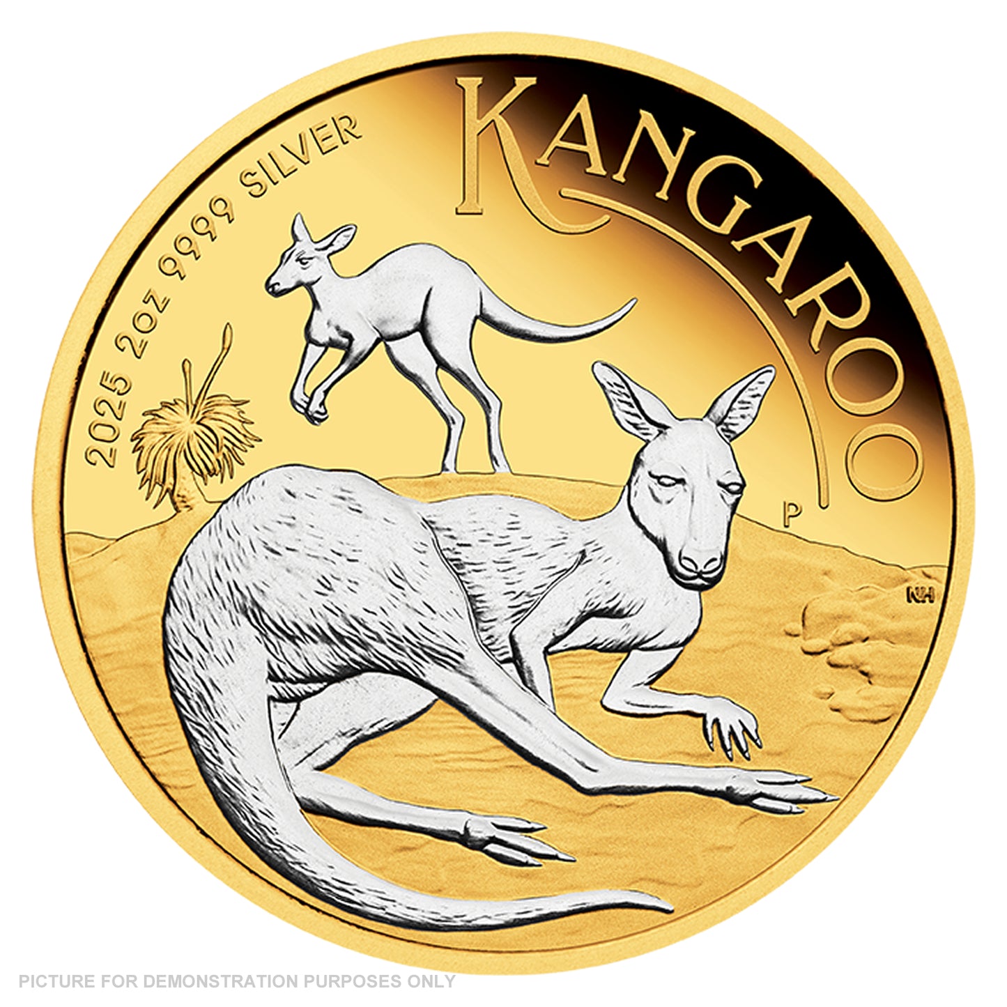 2025 Perth Mint - Australian Kangaroo Reverse Gilded - 2oz Silver Proof Coin