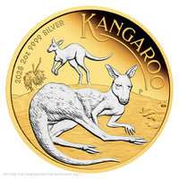 2025 Perth Mint - Australian Kangaroo Reverse Gilded - 2oz Silver Proof Coin