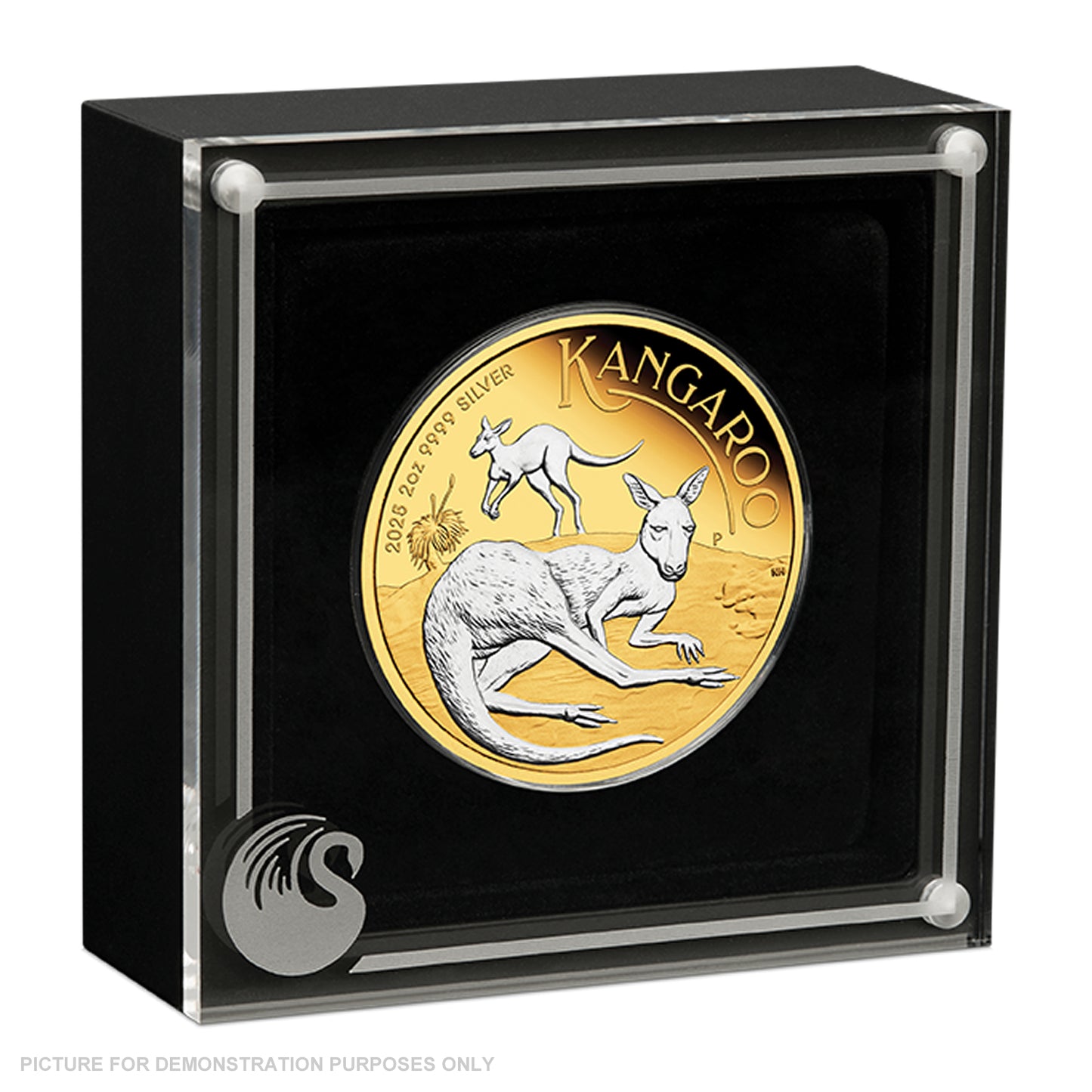 2025 Perth Mint - Australian Kangaroo Reverse Gilded - 2oz Silver Proof Coin