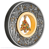 2025 Perth Mint Santa's Workshop 2oz Silver Antiqued Coloured Coin