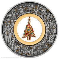 2025 Perth Mint Santa's Workshop 2oz Silver Antiqued Coloured Coin