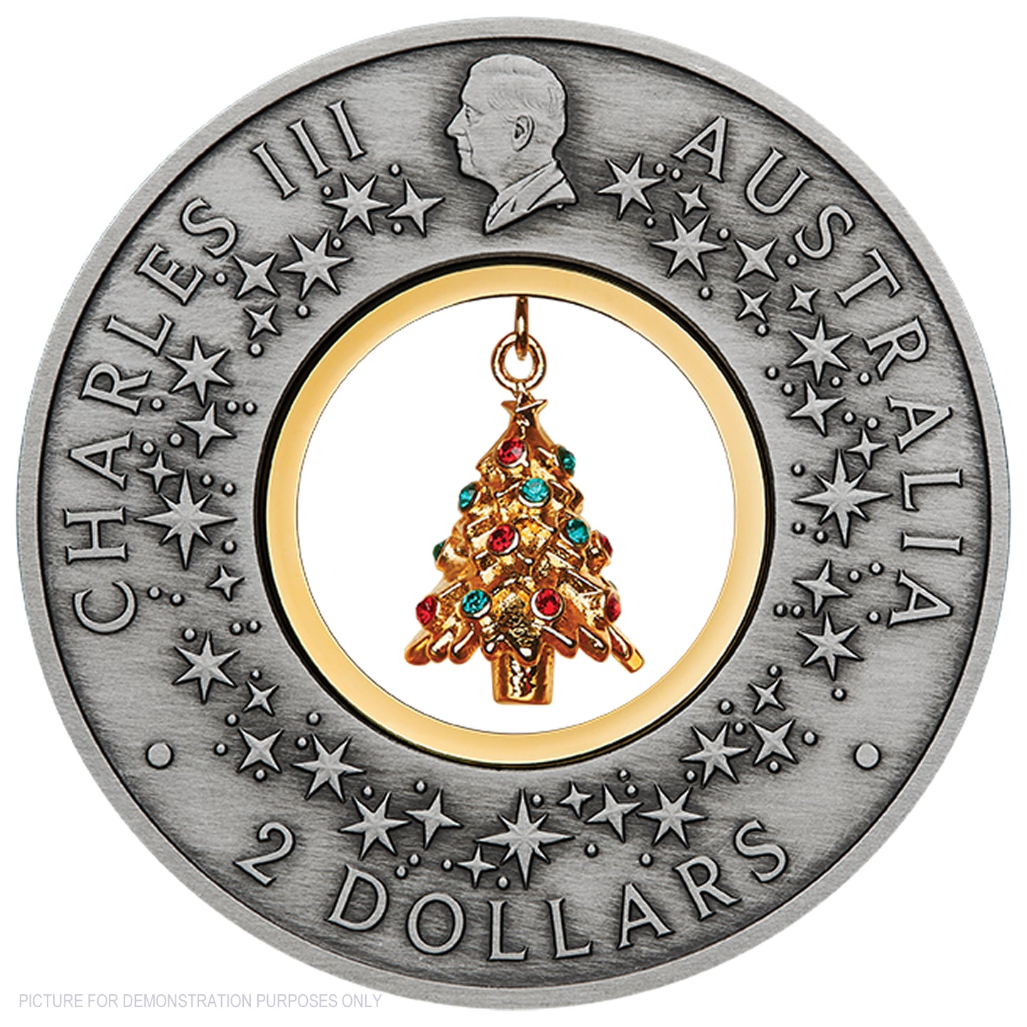 2025 Perth Mint Santa's Workshop 2oz Silver Antiqued Coloured Coin
