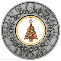 2025 Perth Mint Santa's Workshop 2oz Silver Antiqued Coloured Coin