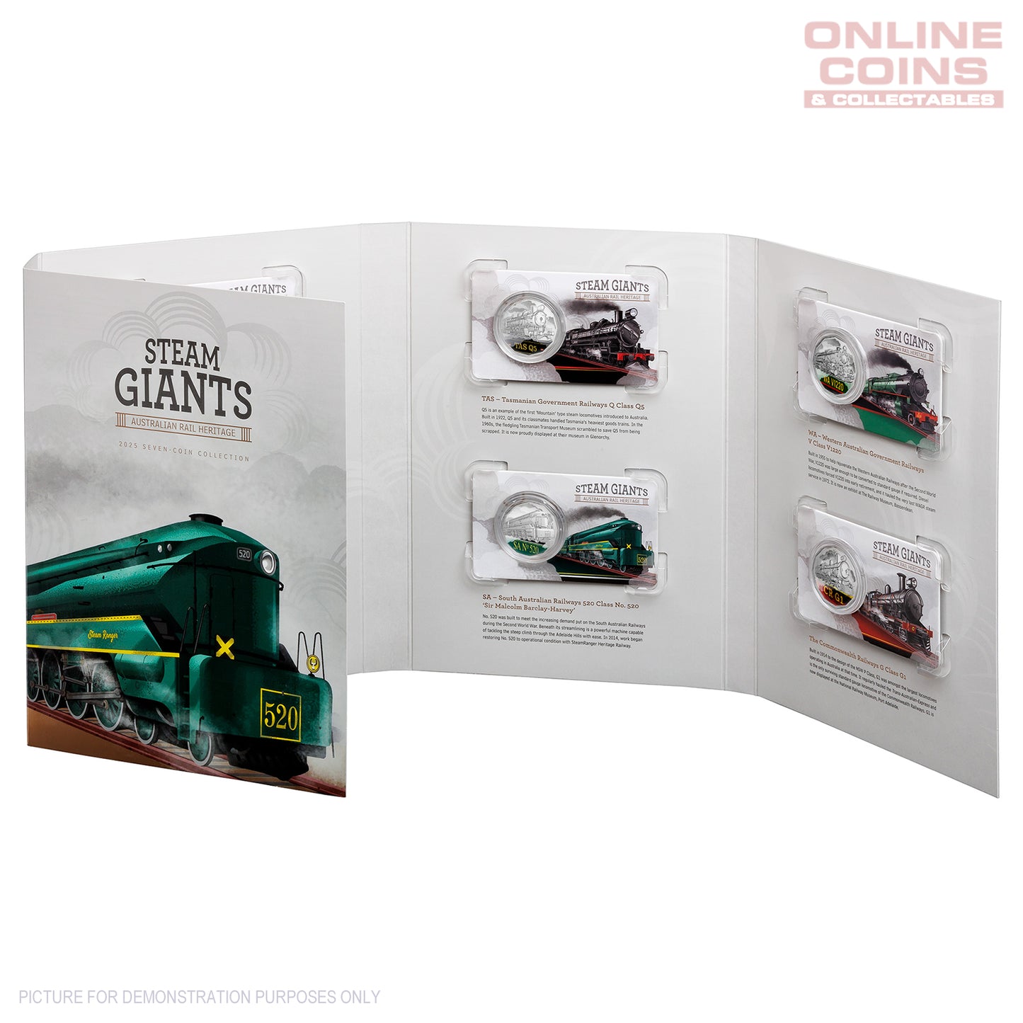 2025 RAM 50c Coloured Uncirculated Seven-Coin Collection - Steam Giants