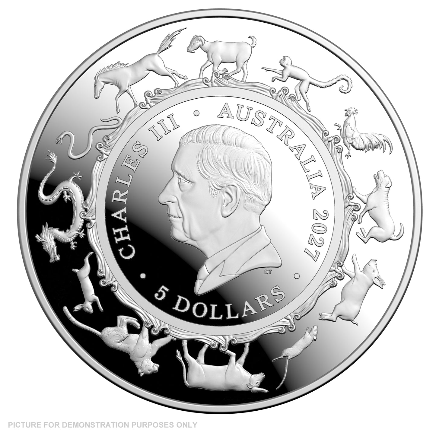 2027 Royal Australian Mint $5 1oz Fine Silver Proof Year of the Goat Domed Coin