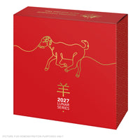 2027 Royal Australian Mint $5 1oz Fine Silver Proof Year of the Goat Domed Coin