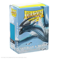 Dragon Shield Sleeves - Matte Dual - Sky Blue & Silver