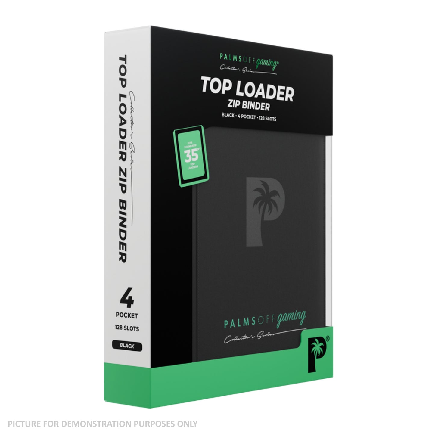 Palms Off Gaming Collector's Series Top Loader Zip Binder - 4 Pocket - Black