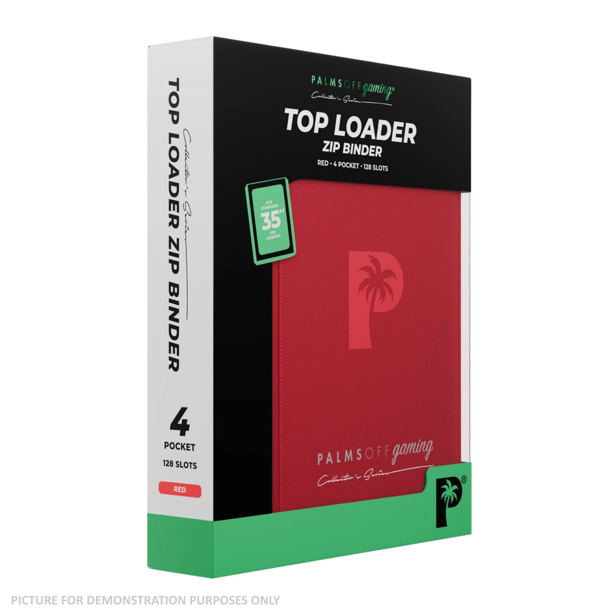 Palms Off Gaming Collector's Series Top Loader Zip Binder - 4 Pocket - Red