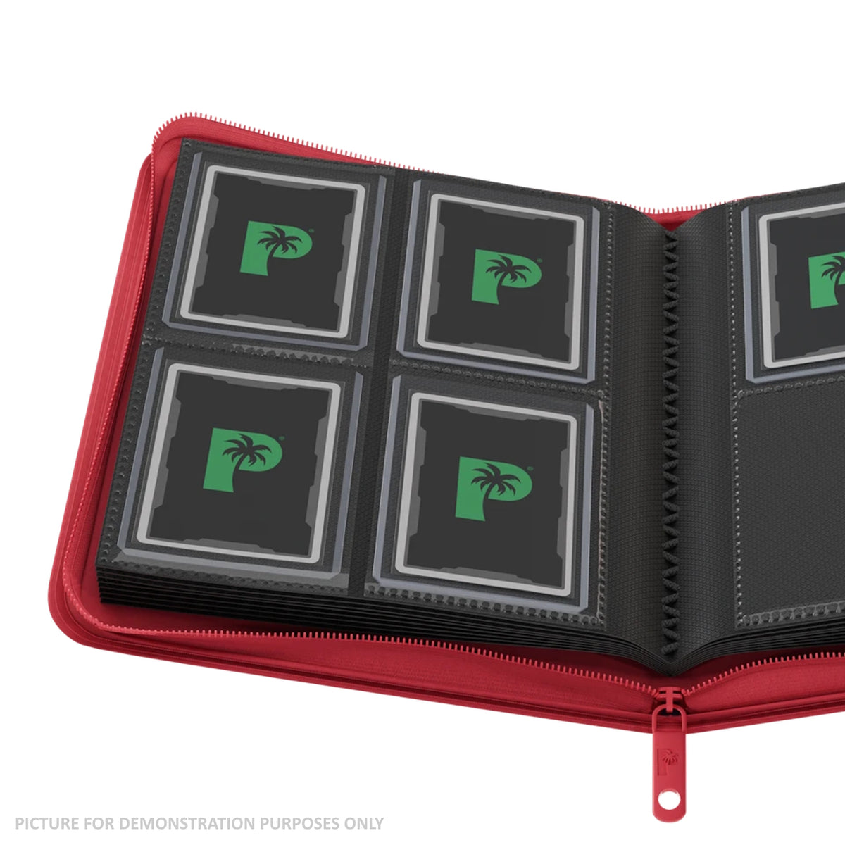 Palms Off Gaming Collector's Series Top Loader Zip Binder - 4 Pocket - Red