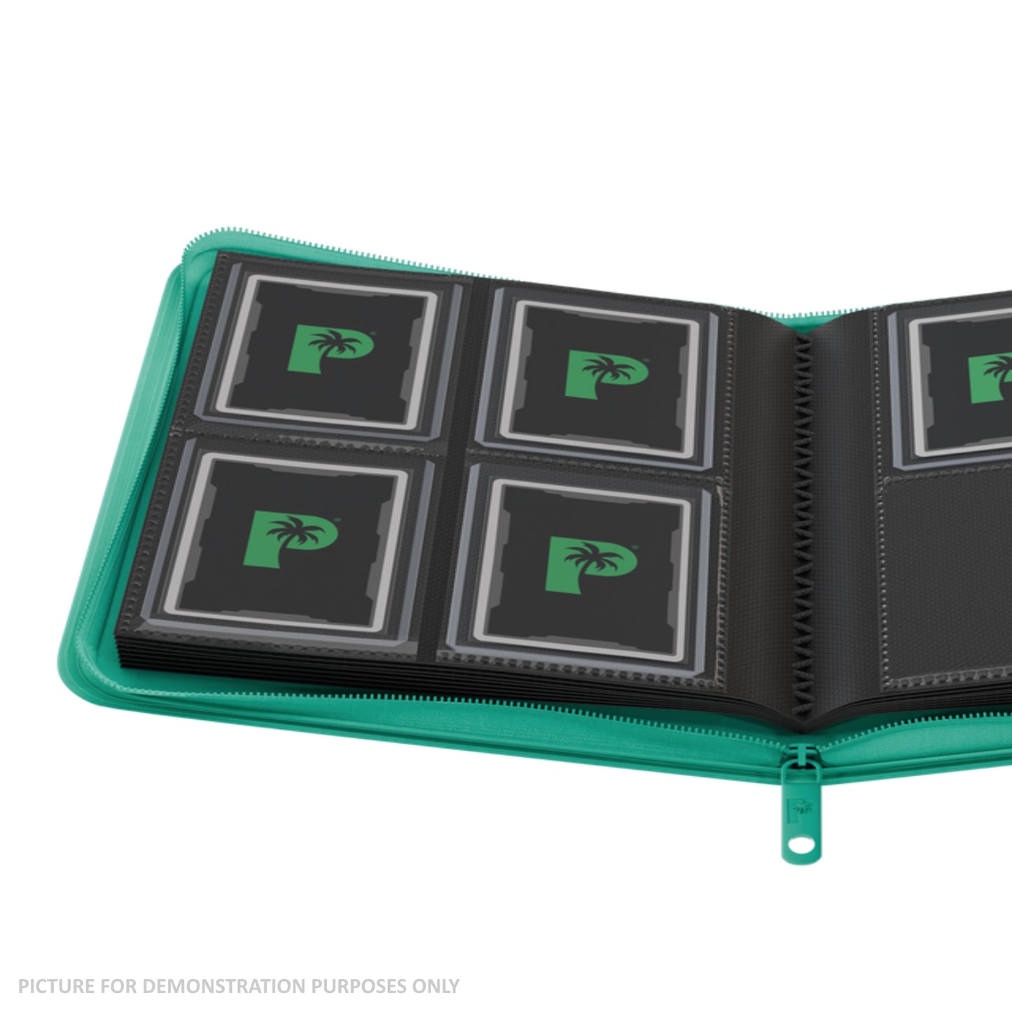 Palms Off Gaming Collector's Series Top Loader Zip Binder - 4 Pocket - Turquoise