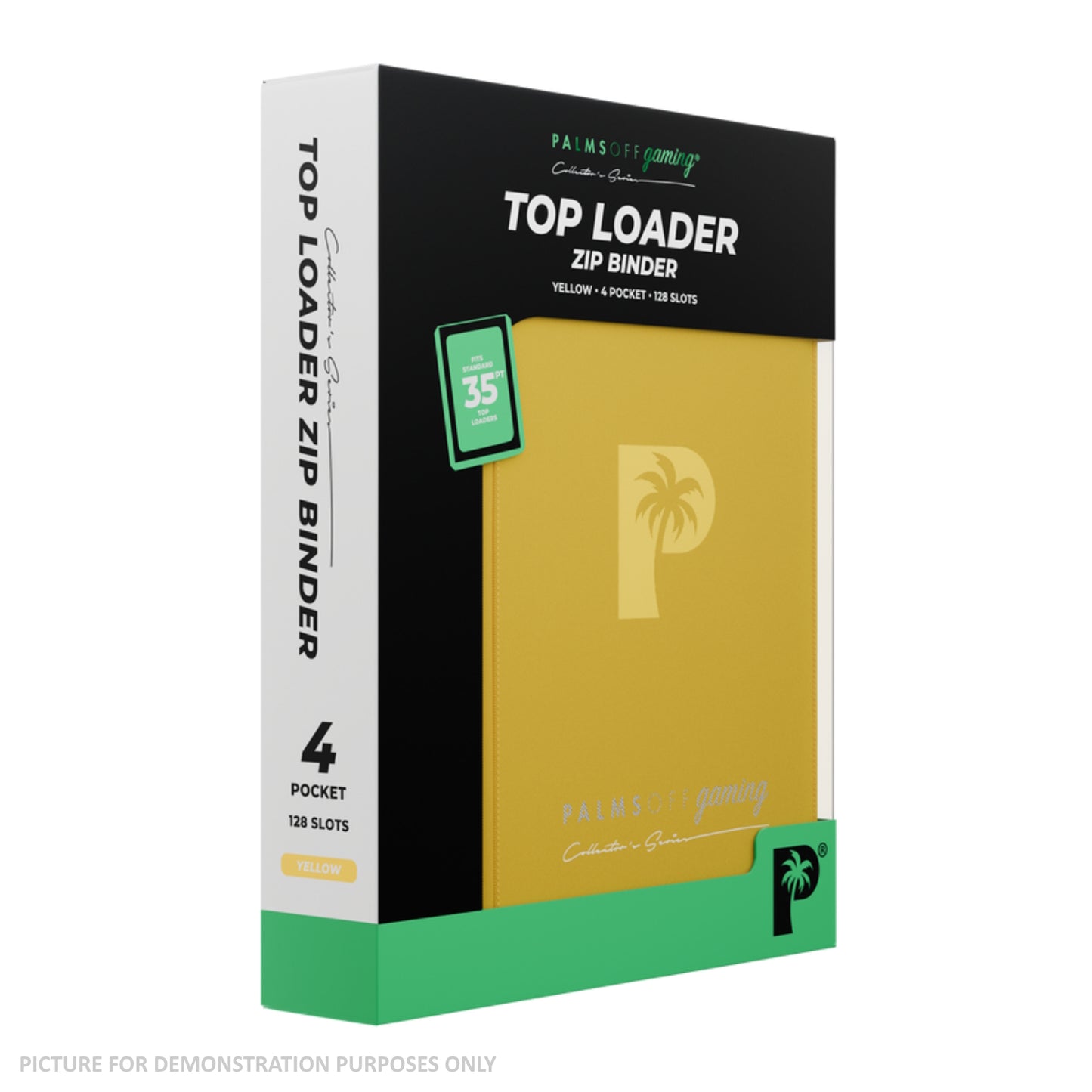 Palms Off Gaming Collector's Series Top Loader Zip Binder - 4 Pocket - Yellow