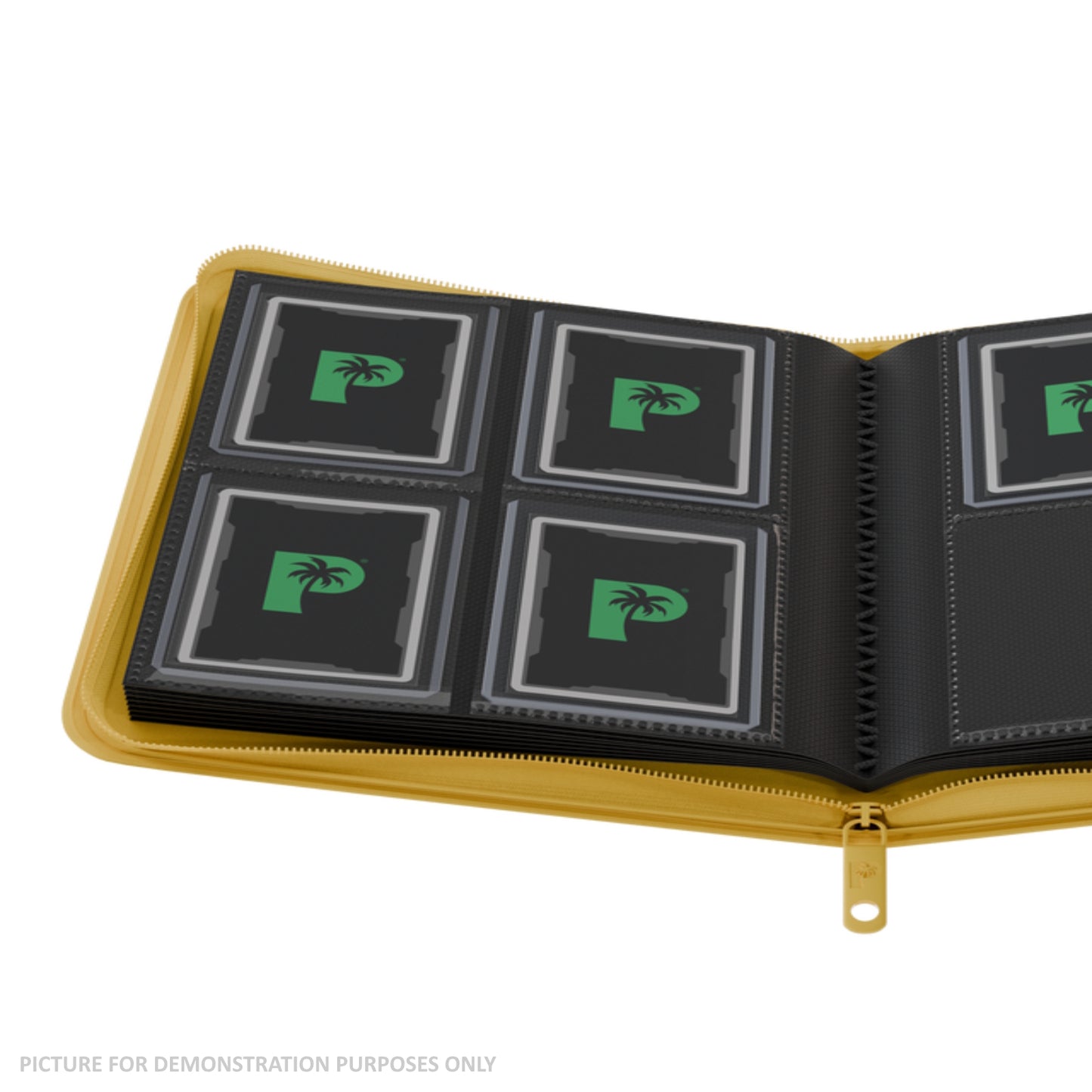Palms Off Gaming Collector's Series Top Loader Zip Binder - 4 Pocket - Yellow