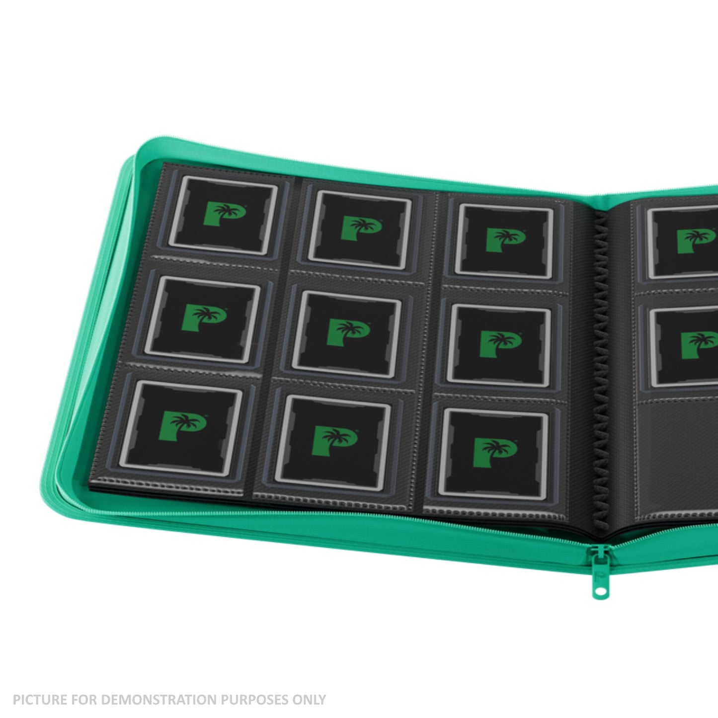 Palms Off Gaming Collector's Series Top Loader Zip Binder - 9 Pocket - TURQUOISE