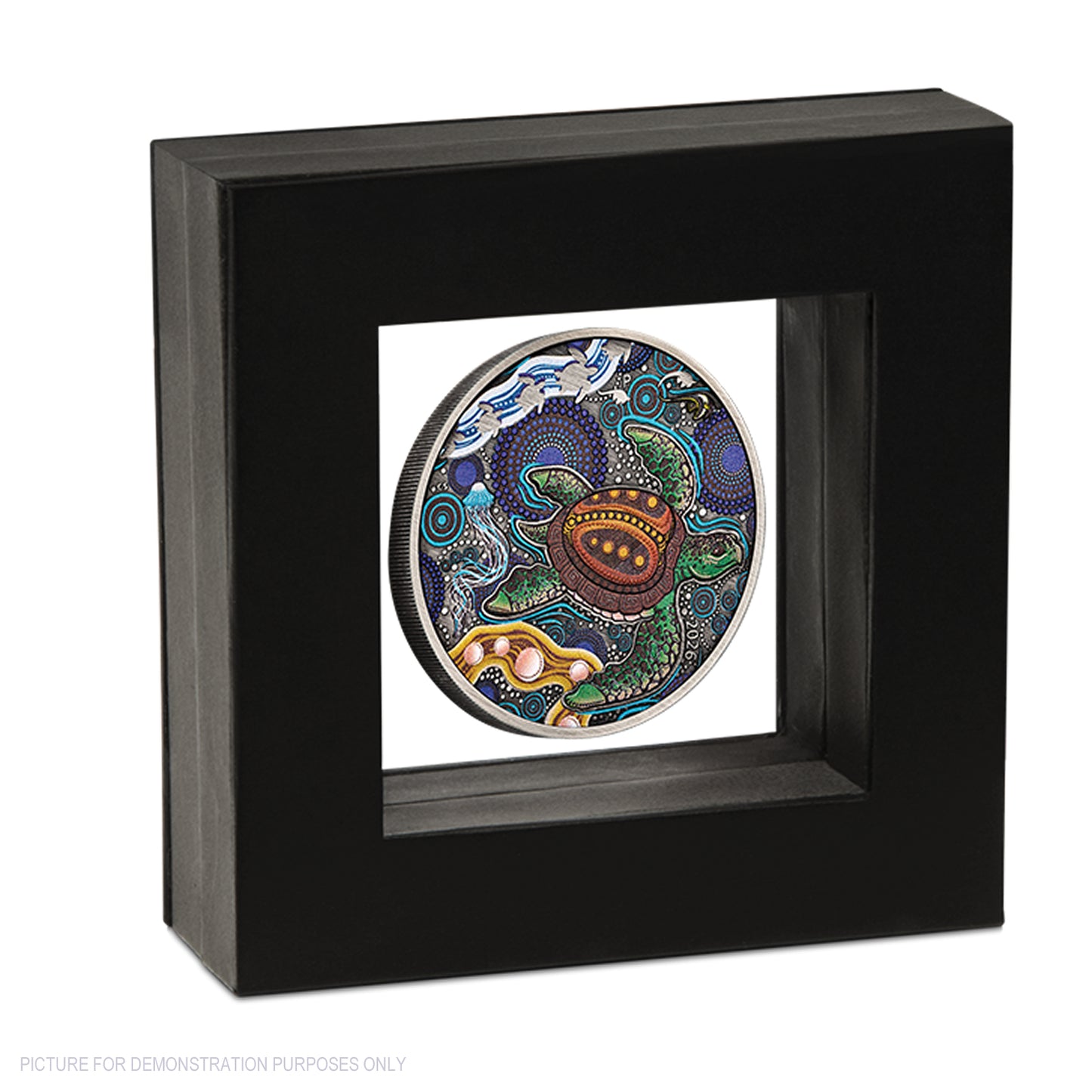 2026 Perth Mint 2oz Silver Antiqued Coloured Coin - Turtle Yaunati