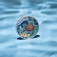 2026 Perth Mint 2oz Silver Antiqued Coloured Coin - Turtle Yaunati