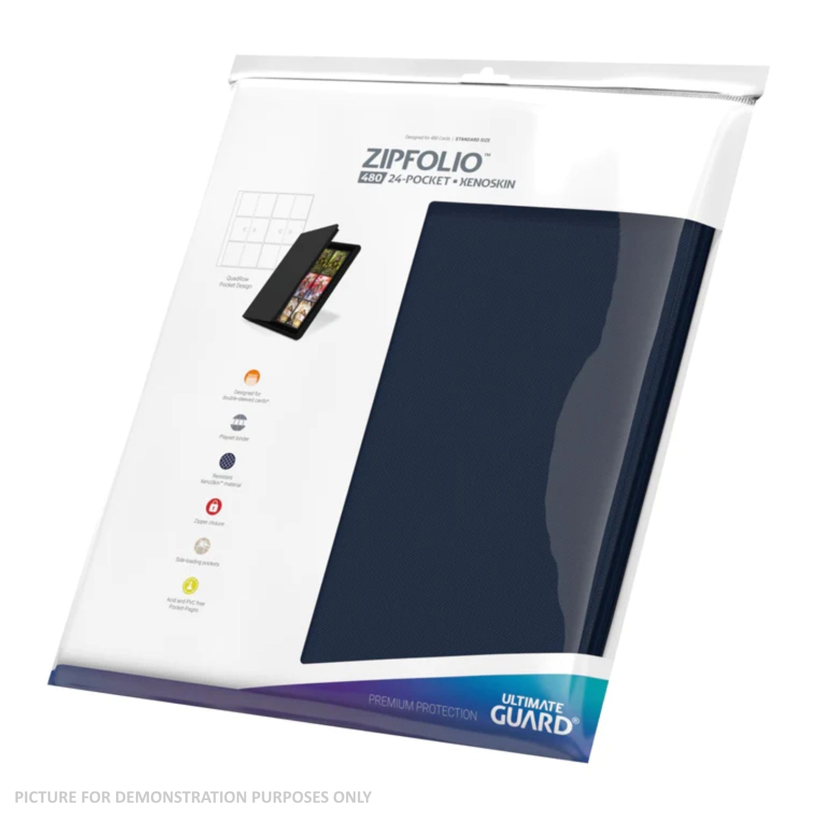 Ultimate Guard - 12 pocket Quadrow Zipfolio Xenoskin - DARK BLUE