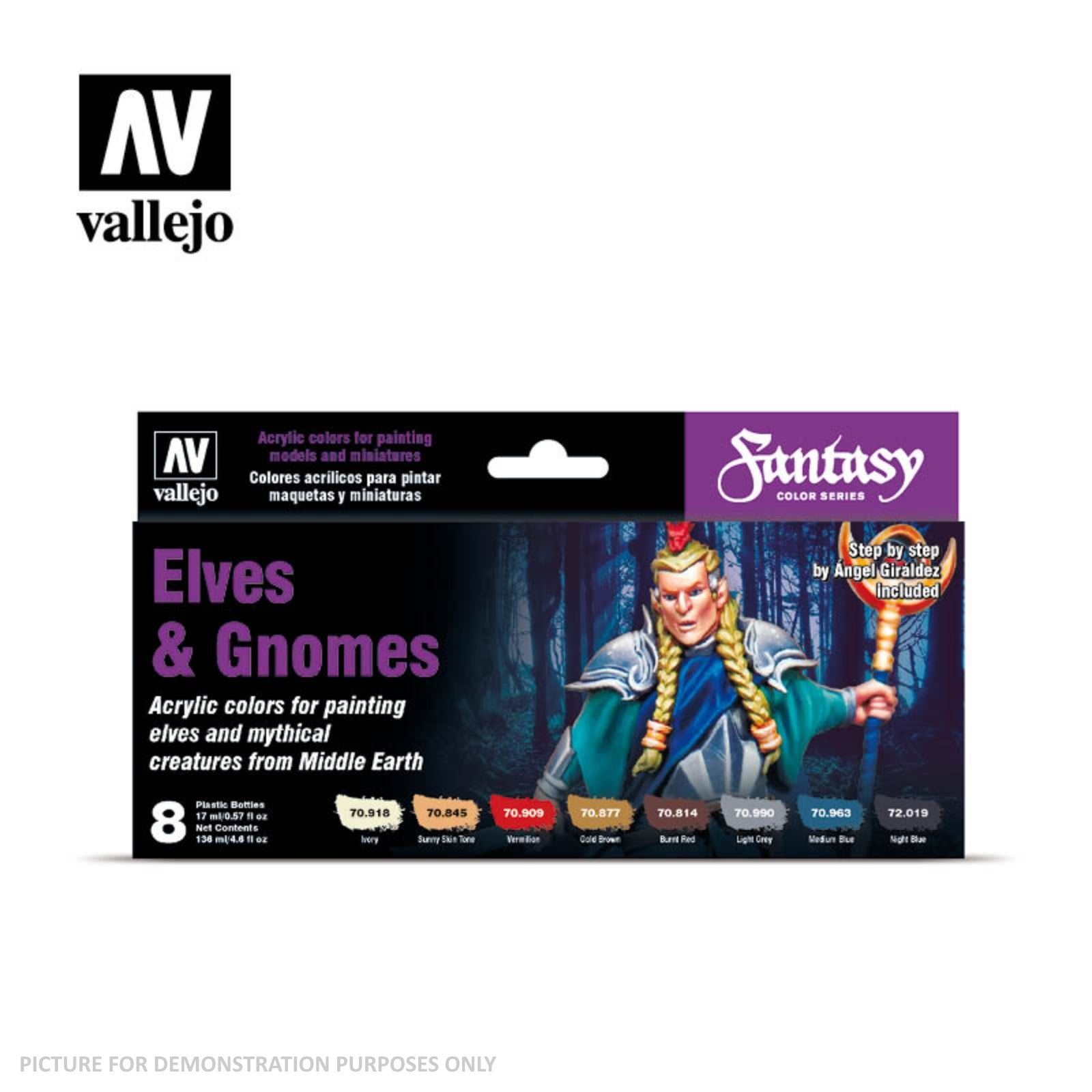 Vallejo Fantasy Color Series - Elves & Gnomes Set (8)